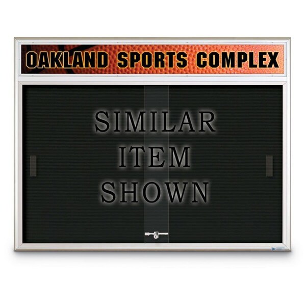 Sliding Glass Door Radius Letterboard, Hdr, 72"x36", Satin/Green